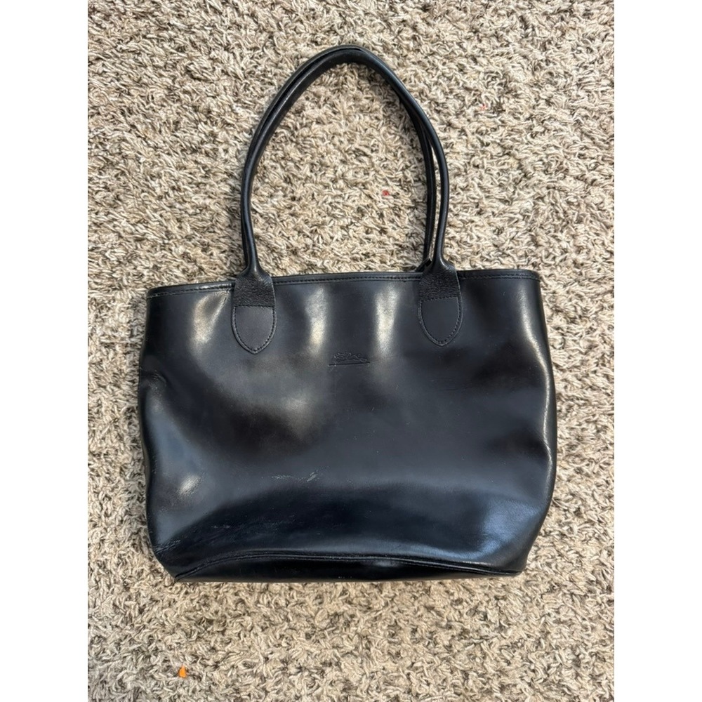 Vintage Coach Black Leather Tote Bag Shoulder Purse Zip Top NYC Legacy